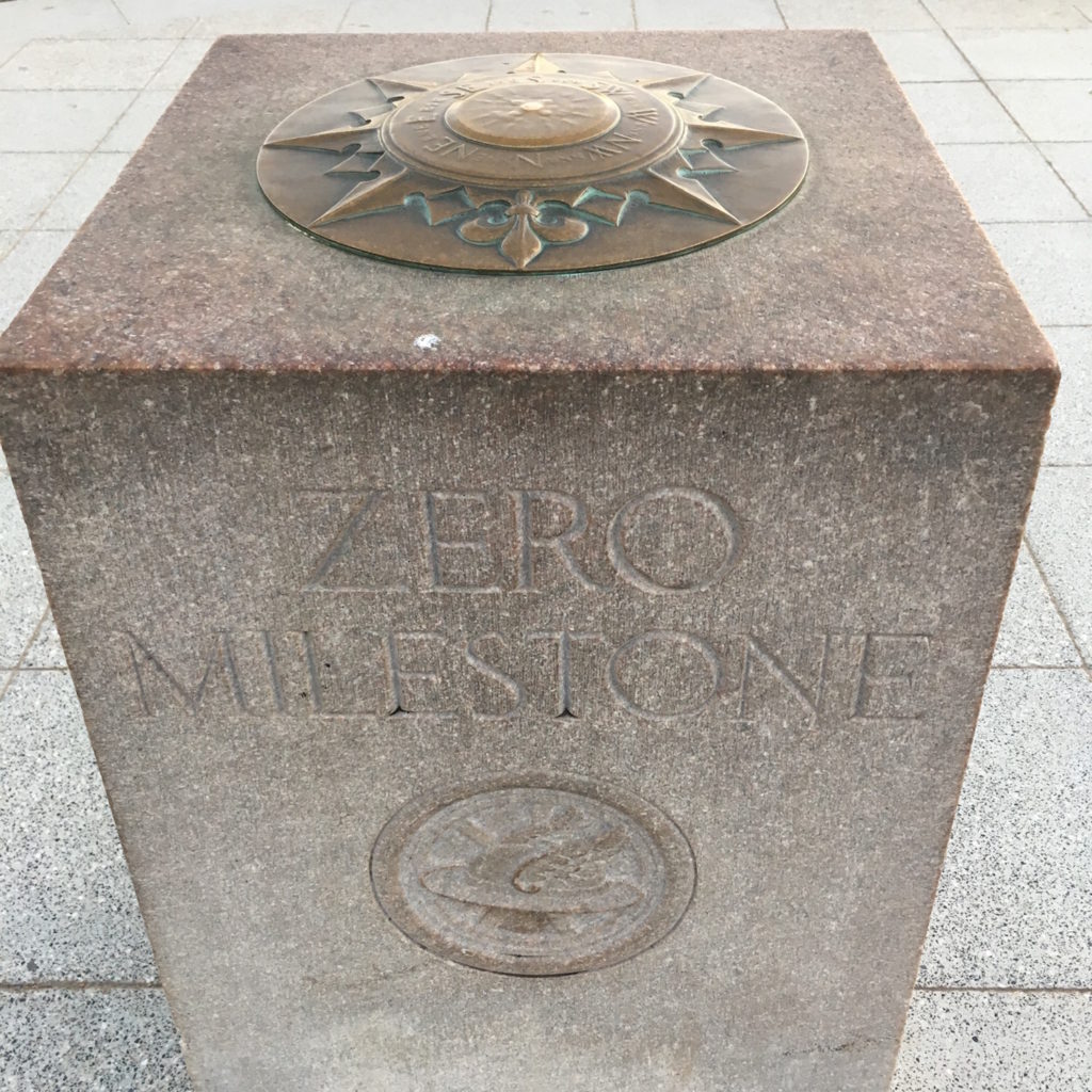 Angled view of the Zero Milestone