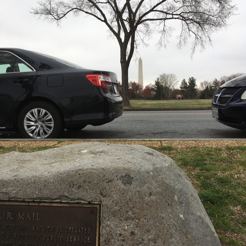 First Air Mail Flight Marker - view of Washington Monument