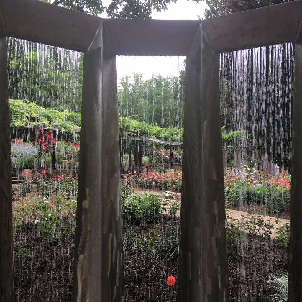 Water feature in the Rose Garden at Brookside Gardens