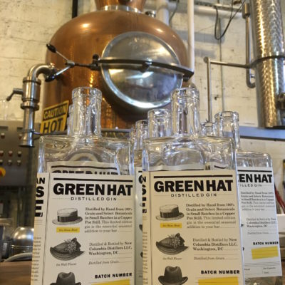 New Columbia Distillers - Green Hat Gin bottles