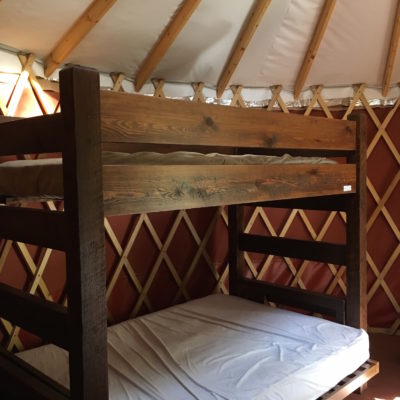 Yurt Camping at Little Bennett - Bunk beds inside the yurt