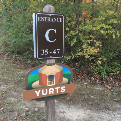 Yurt Camping at Little Bennett - Sign for Loop C and Yurts