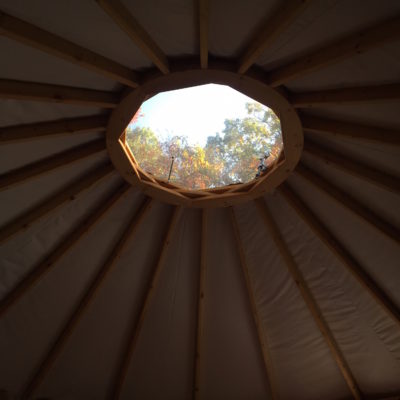 Yurt Camping at Little Bennett - Sunroof inside the yurt