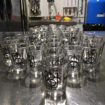 One Eight Distilling - Shot glasses on tour