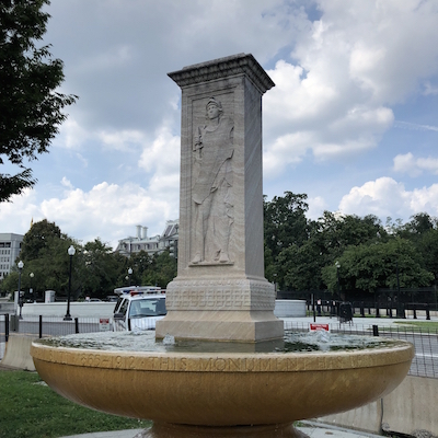 Butt-Millet Memorial Fountain - Military Valor Scultpure with Eisenhower Building in the Background